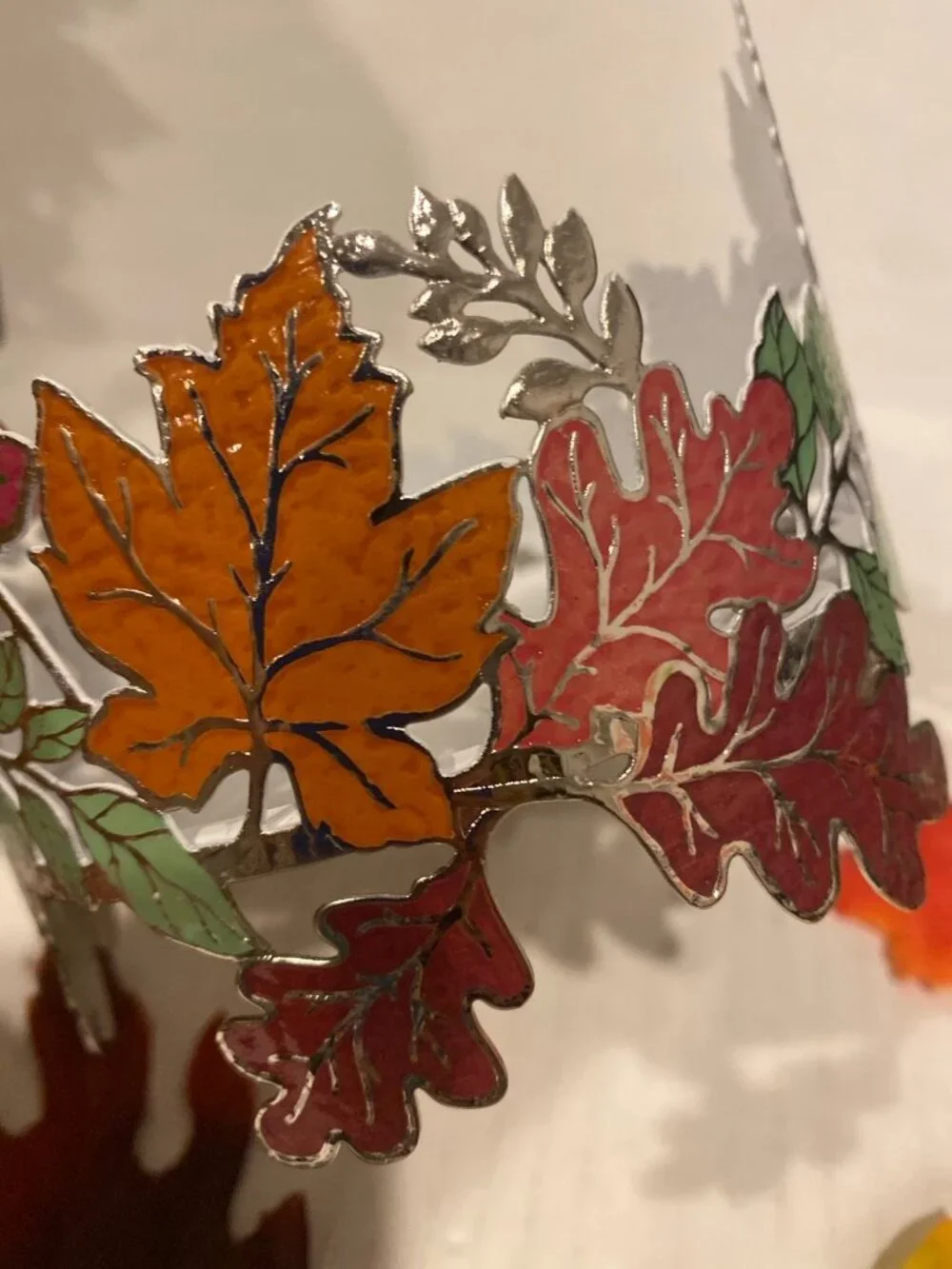 Bath & Body Works “Autumn Leaf Garland” 3 Wick Candle Holder Fall Decor